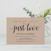 Rustic Kraft Wedding Elopement Reception nodigt ui Kaart (Staand voorkant)