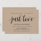 Rustic Kraft Wedding Elopement Reception nodigt ui Kaart (Voorkant / Achterkant)