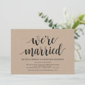 Rustic Kraft Wedding Elopement Reception nodigt ui Kaart (Staand voorkant)