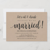 Rustic Kraft Wedding Elopement Reception nodigt ui Kaart (Voorkant)