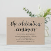 Rustic Kraft Wedding Elopement Reception nodigt ui Kaart (Staand voorkant)