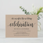 Rustic Kraft Wedding Elopement Reception nodigt ui Kaart (Staand voorkant)