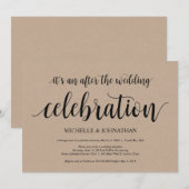 Rustic Kraft Wedding Elopement Reception nodigt ui Kaart (Voorkant / Achterkant)