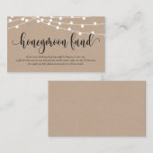 Rustic kraft, Wedding Honeymoon Fund and Wish Informatiekaartje (Voorkant / Achterkant)