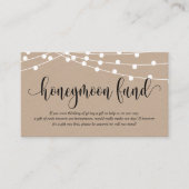 Rustic kraft, Wedding Honeymoon Fund and Wish Informatiekaartje (Voorkant)