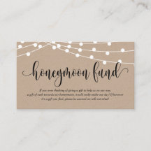 Rustic kraft, Wedding Honeymoon Fund and Wish