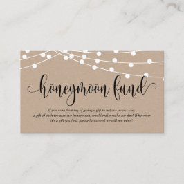 Rustic kraft, Wedding Honeymoon Fund and Wish Informatiekaartje