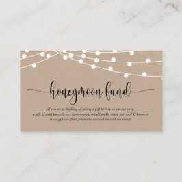 Rustic kraft, Wedding Honeymoon Fund en Wish Encl Informatiekaartje