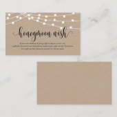 Rustic kraft, Wedding Honeymoon Fund of Wish Informatiekaartje (Voorkant / Achterkant)