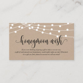 Rustic kraft, Wedding Honeymoon Fund of Wish Informatiekaartje