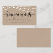 Rustic kraft, Wedding Honeymoon Wish of Fund Enclo Informatiekaartje (Voorkant / Achterkant)
