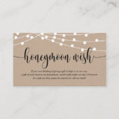 Rustic kraft, Wedding Honeymoon Wish of Fund Enclo Informatiekaartje (Voorkant)