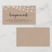 Rustic kraft, Wedding Honeymoon Wish of Fund Informatiekaartje (Voorkant / Achterkant)