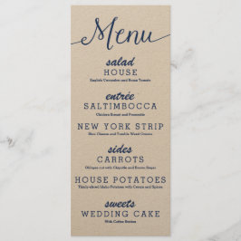 Rustic Kraft Wedding Menu