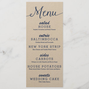 Rustic Kraft Wedding Menu