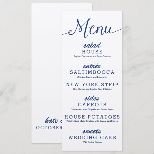 Rustic Kraft Wedding Menu (Voorkant / Achterkant)