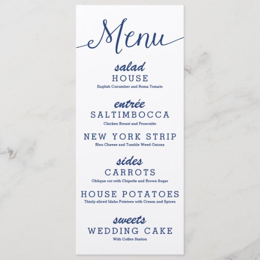 Rustic Kraft Wedding Menu (Voorkant)