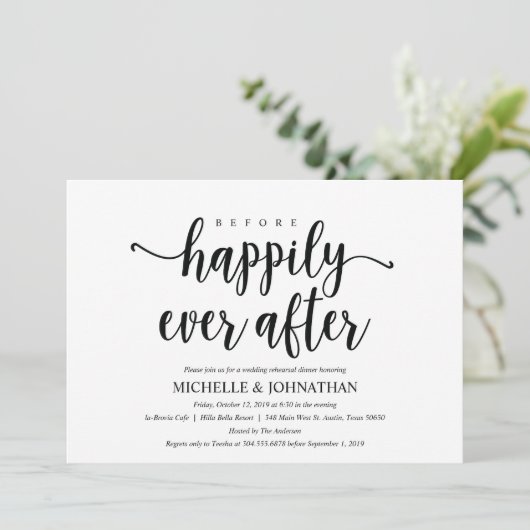 Rustic Kraft Wedding Rehearsal Dinner Invites Kaart (Staand voorkant)