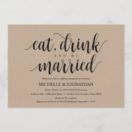 Rustic Kraft Wedding Rehearsal Dinner Invites Kaart