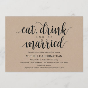 Rustic Kraft Wedding Rehearsal Dinner Invites Kaart