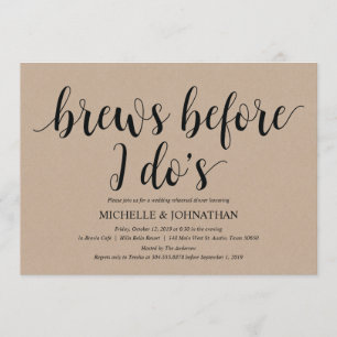 Rustic Kraft Wedding Rehearsal Dinner Invites Kaart