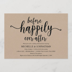 Rustic Kraft Wedding Rehearsal Dinner Invites Kaart