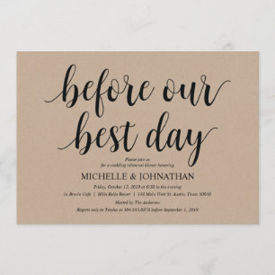 Rustic Kraft Wedding Rehearsal Dinner Invites Kaart