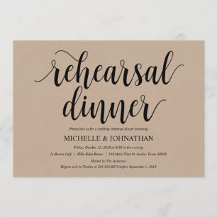 Rustic Kraft Wedding Rehearsal Dinner Invites Kaart