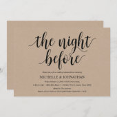 Rustic Kraft Wedding Rehearsal Dinner Invites Kaart (Voorkant / Achterkant)