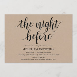 Rustic Kraft Wedding Rehearsal Dinner Invites Kaart