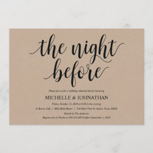 Rustic Kraft Wedding Rehearsal Dinner Invites Kaart