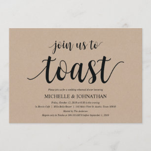Rustic Kraft Wedding Rehearsal Dinner Invites Kaart