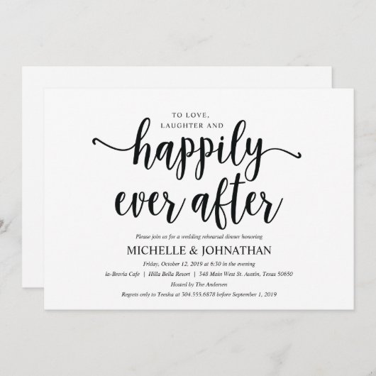 Rustic Kraft Wedding Repetitie Diner Uitnodigt 2 Kaart (Voorkant / Achterkant)