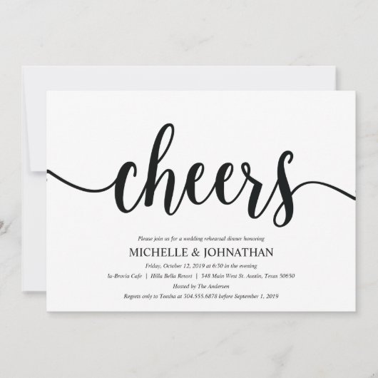 Rustic Kraft Wedding Repetitie Diner Uitnodigt Kaart (Voorkant)