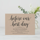 Rustic Kraft Wedding Repetitie Diner Uitnodigt Kaart (Staand voorkant)