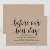 Rustic Kraft Wedding Repetitie Diner Uitnodigt Kaart (Voorkant / Achterkant)