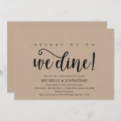 Rustic Kraft Wedding Repetitie Diner Uitnodigt Kaart (Voorkant / Achterkant)