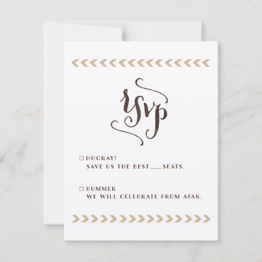 Rustic Kraft Wedding RSVP Kaarten (Voorkant)