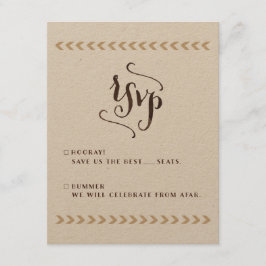 Rustic Kraft Wedding RSVP Kaarten Kaartje