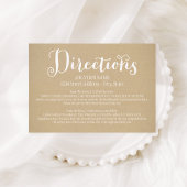 Rustic Kraft Wedding White Script Routebeschrijvin Informatiekaartje