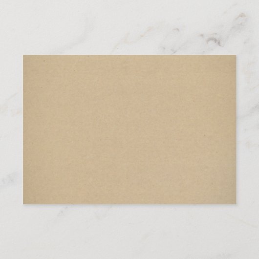 Rustic Kraft Wedding White Script Routebeschrijvin Informatiekaartje (Achterkant)