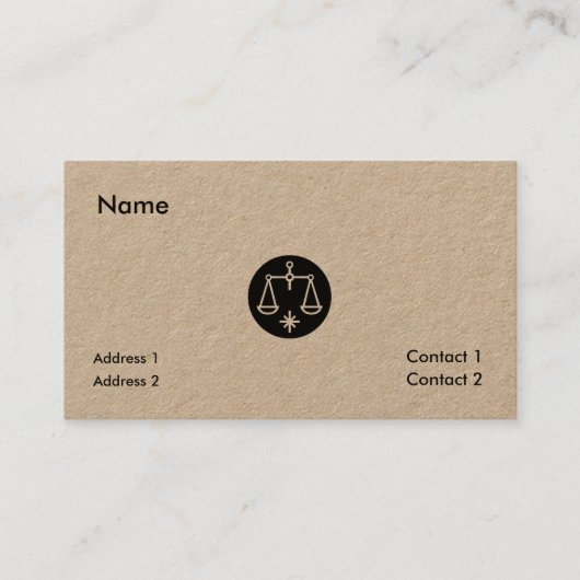 Rustic Kraft - Weegschaal sterrenbeeld Visitekaartje (Voorkant)