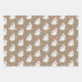 Rustic Kraft White Baby Doe Reindeers Santa Hat Inpakpapier Vel (Voorkant 3)