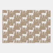 Rustic Kraft White Baby Doe rendieren Snowflakes Inpakpapier Vel (Voorkant)