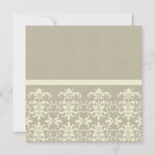 RUSTIC KRAFT WHITE DAMASK CLASSIC WORKSHOP EVENT KAART (Achterkant)