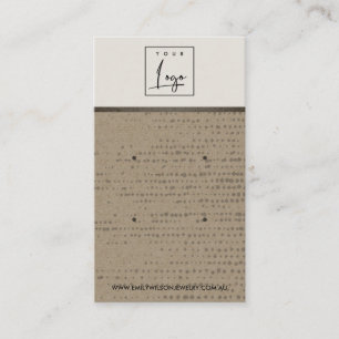 RUSTIC KRAFT WHITE DOT 2 STUD EARRING DISPLAY CARD VISITEKAARTJE