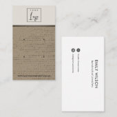 RUSTIC KRAFT WHITE DOT 2 STUD OORBEL DISPLAY KAART VISITEKAARTJE (Voorkant / Achterkant)