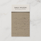 RUSTIC KRAFT WHITE DOT 3 STUD EARRING DISPLAY CARD VISITEKAARTJE (Voorkant)