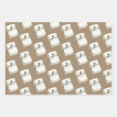 Rustic Kraft White Holiday Decor Inpakpapier Vel (Voorkant 2)