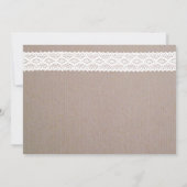 Rustic Kraft & White Lace Save the Date (Achterkant)